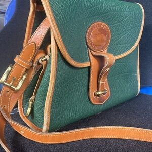 Green and Brown All-Weather-Leather Shoulder Bag